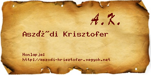 Aszódi Krisztofer névjegykártya