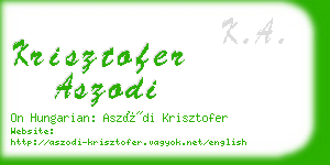 krisztofer aszodi business card